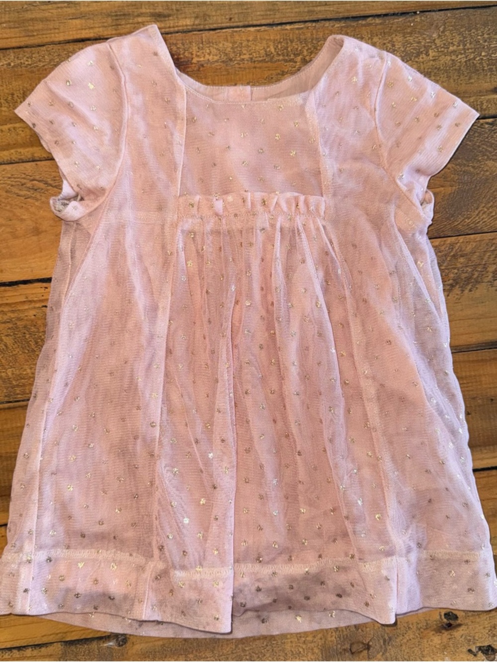 Peek Pink Dress with Gold Dots